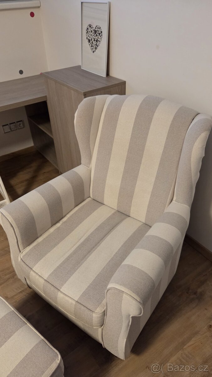 Křeslo s podnožkou - ušák - 3