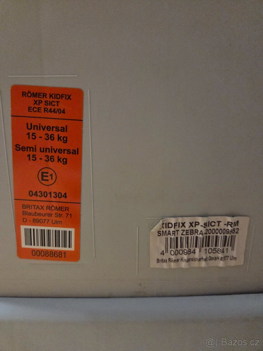 Autosedačka Römer Kidfix/ Isofix "zebra" 15-36 kg - 3