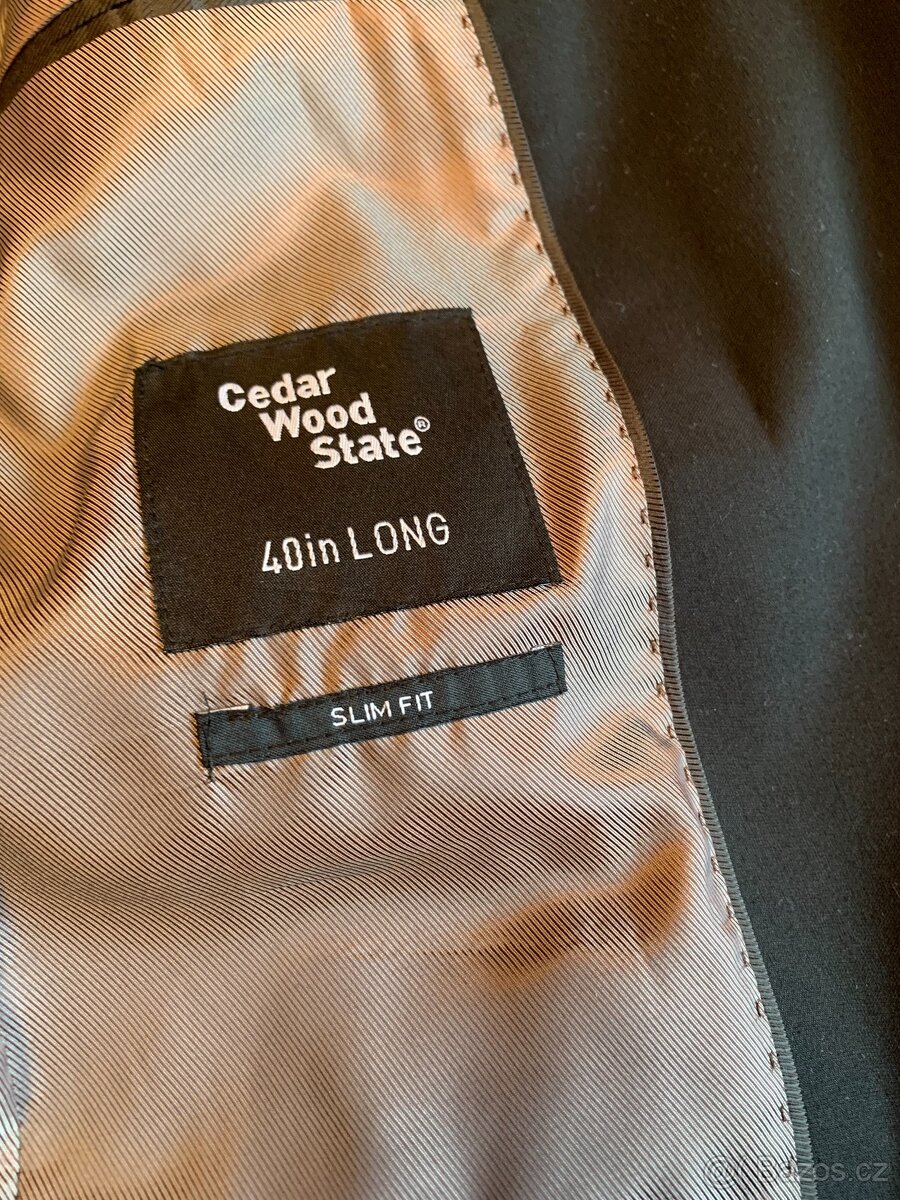 pánský černý oblek - vel. M - slim fit - 3