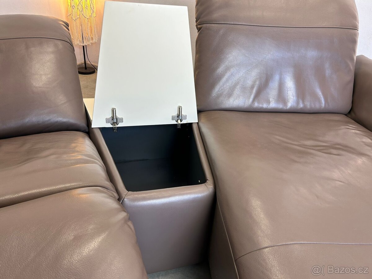 Kožená rohová pohovka Koinor (elektrická relaxační funkce) - 3