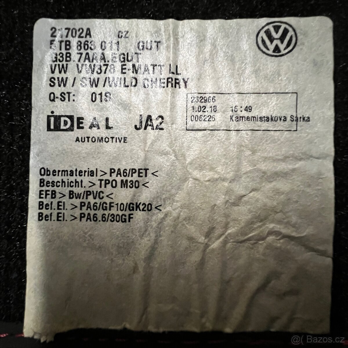 Textilni koberce VW Touran 5t1 (2015+) - 3