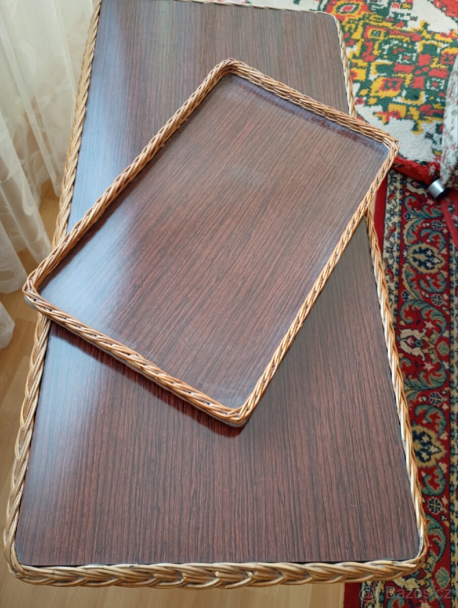 Retro konferenční stolek s poličkou - 3