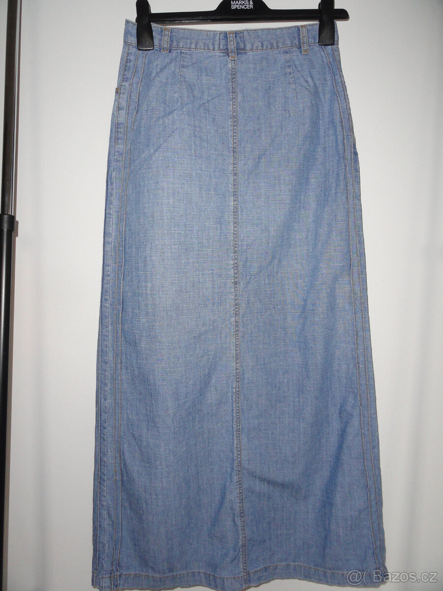 Sukně džínová vel.38, pas cca 74 cm - 3