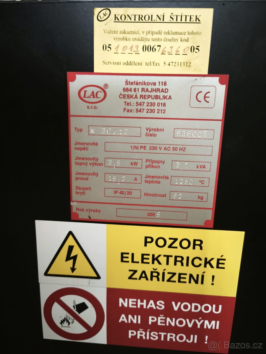 Keramická vypalovací pec LAC M 30/12 - 3