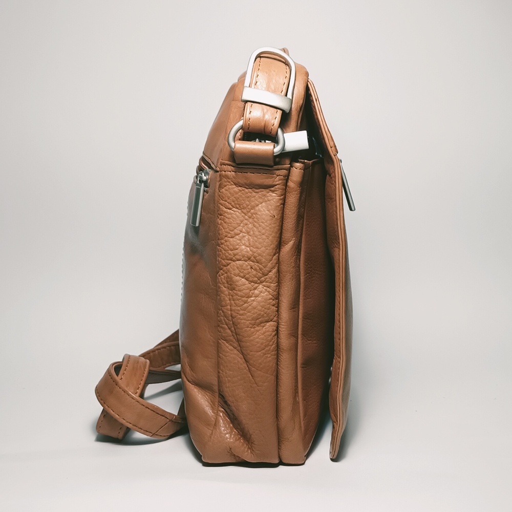 Stylová dámská crossbody kabelka - světle hnědá - 3