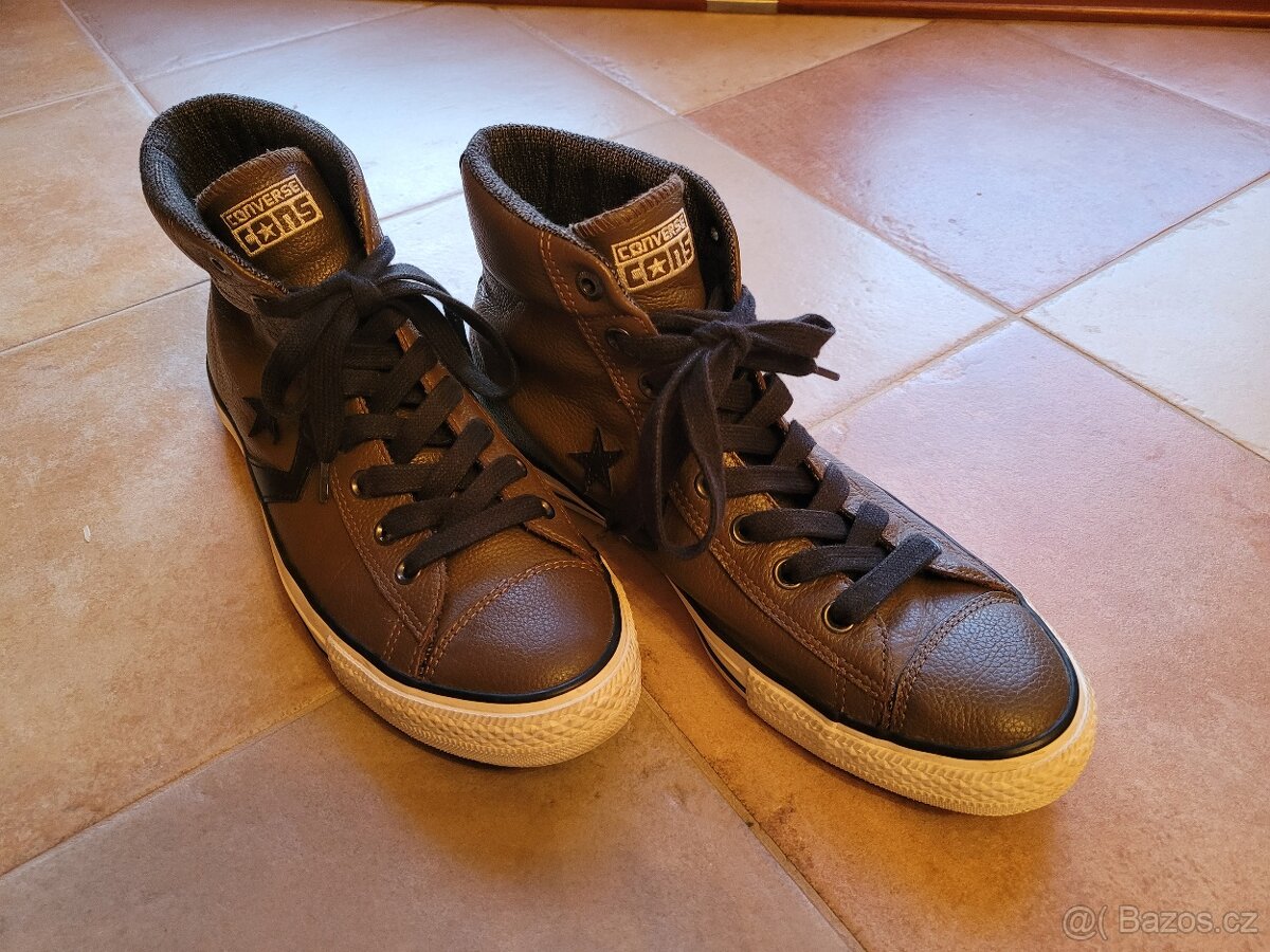 Pánské kožené boty Converse – hnědá barva - 3