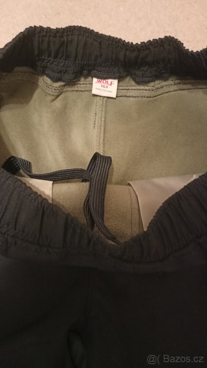 Zateplené šusťákové kalhoty vel.164 - 3