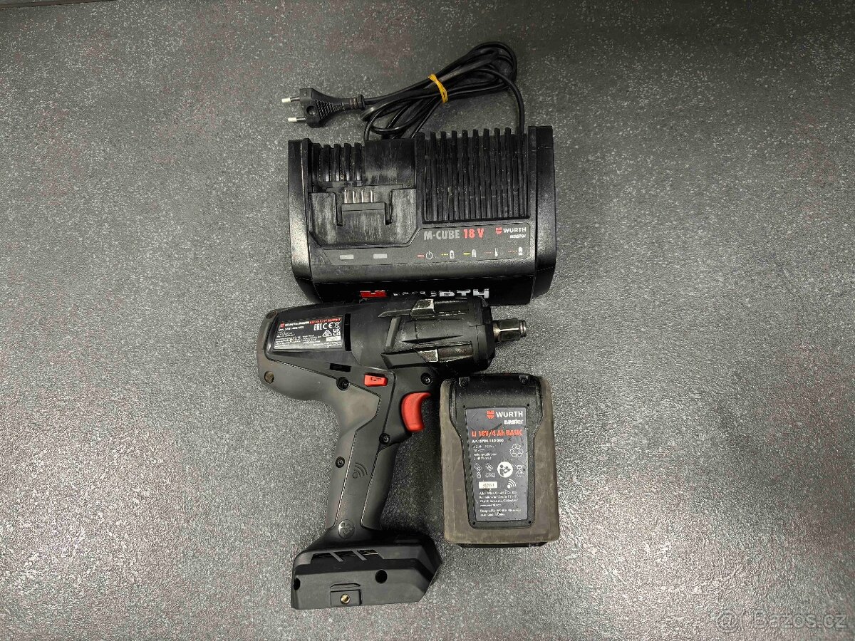 Aku rázový utahovák WÜRTH + baterie + nabíječka - 3