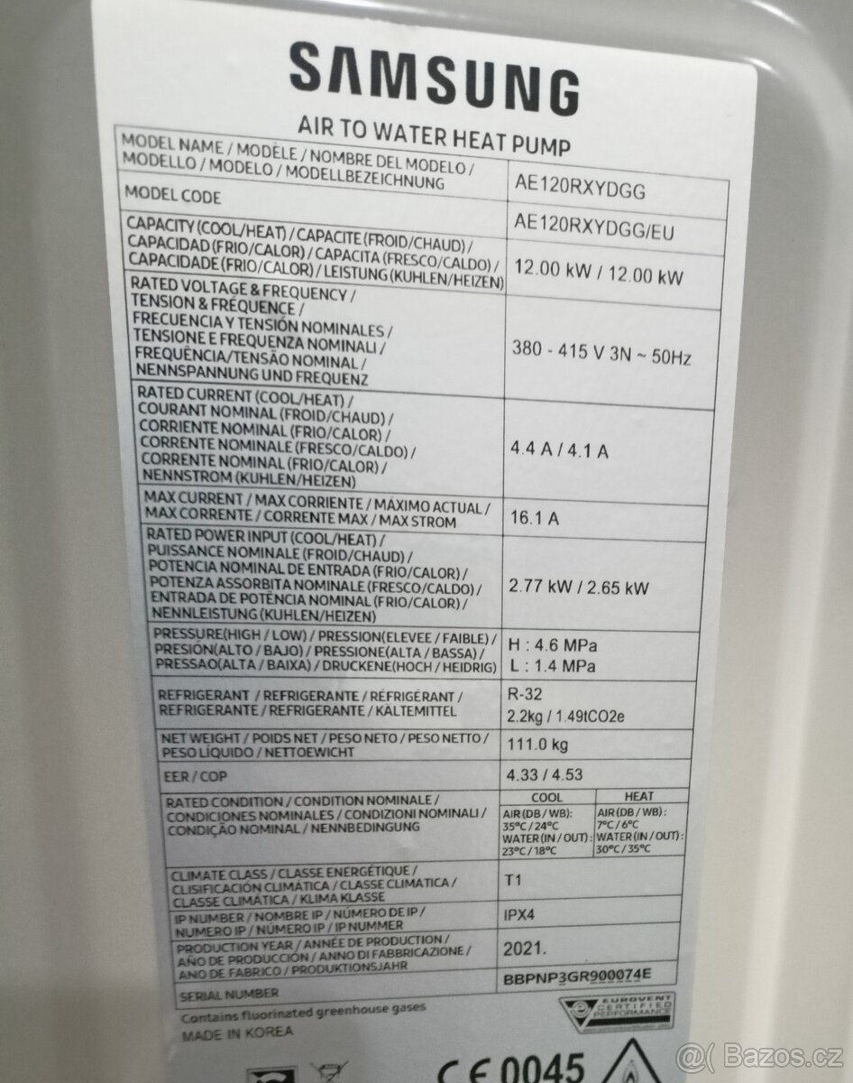 Tepelné čerpadlo Samsung 12 kW, 3fázové, monoblok - 3