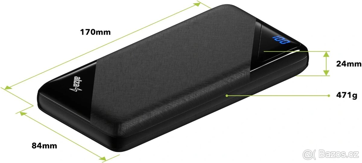AlzaPower Source 20000mAh Quick Charge 3.0 černá - 3