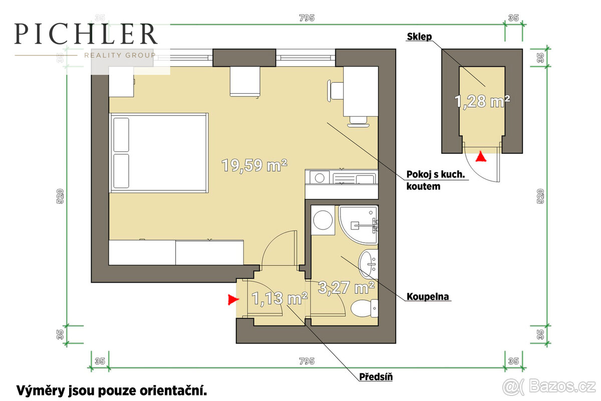 Prodej bytu 1+kk, 24 m², Plzeň - 3