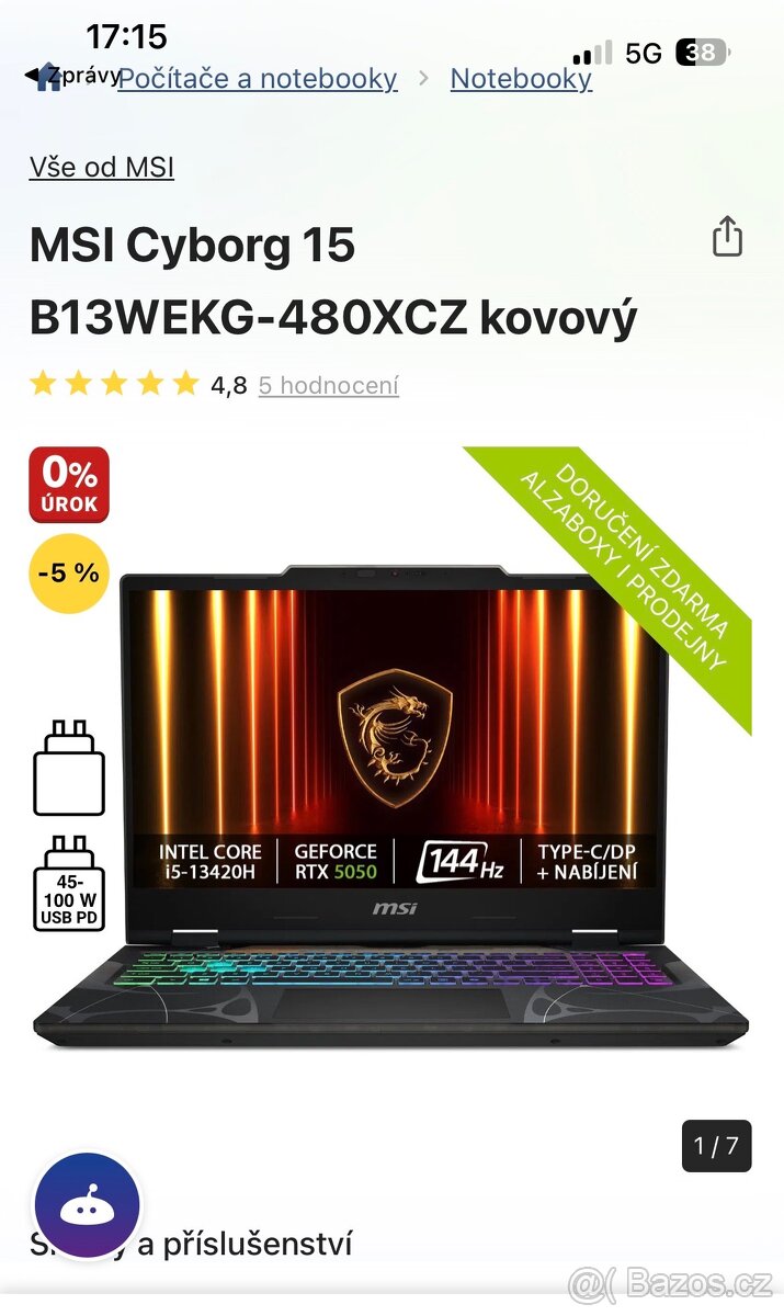 MSI Cyborg 15 - 3