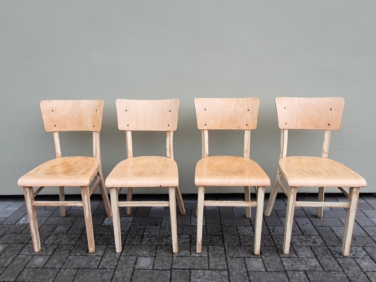 Celodřevěné jídelní židle TON po renovaci - 3