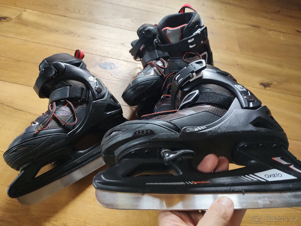 CHLAPECKÉ LEDNÍ BRUSLE OXELO - FIT 100 ČERNO-ORANŽOVÉ - 3