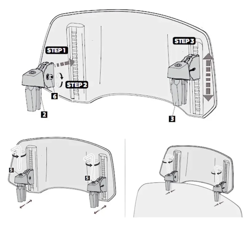 Deflektor na hlavní plexi moto 280 x 120 mm - 3