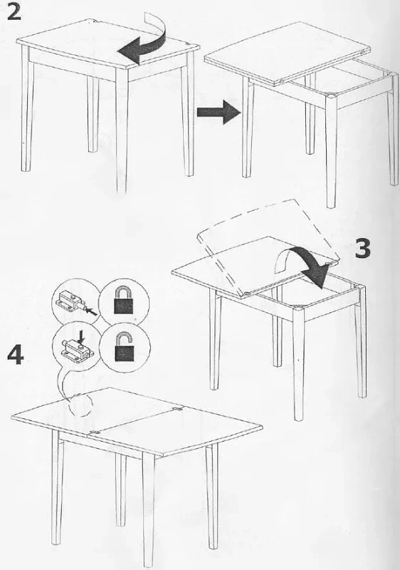 Rozkládací jídelní stůl + dvě židle - 3