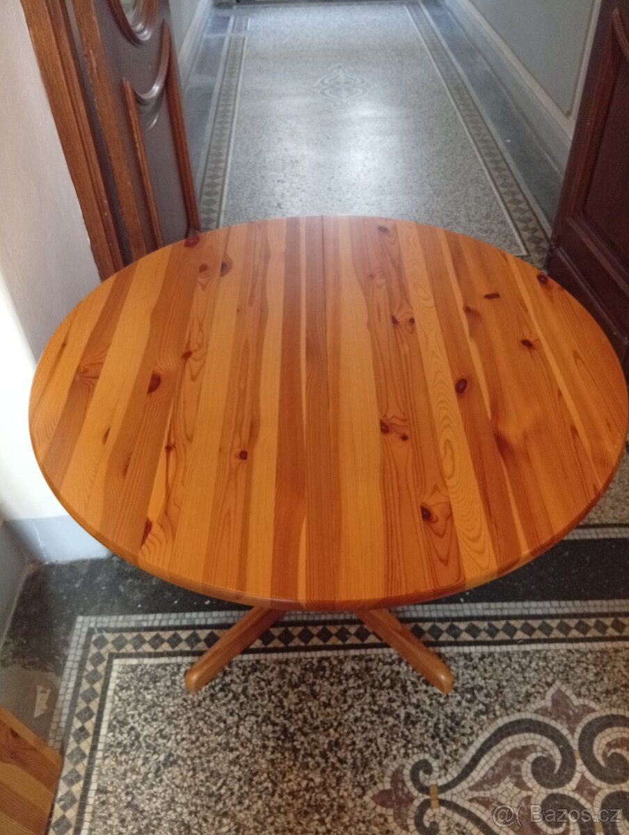 rozkládací kulatý stůl, průměr 105cm+40 - 3