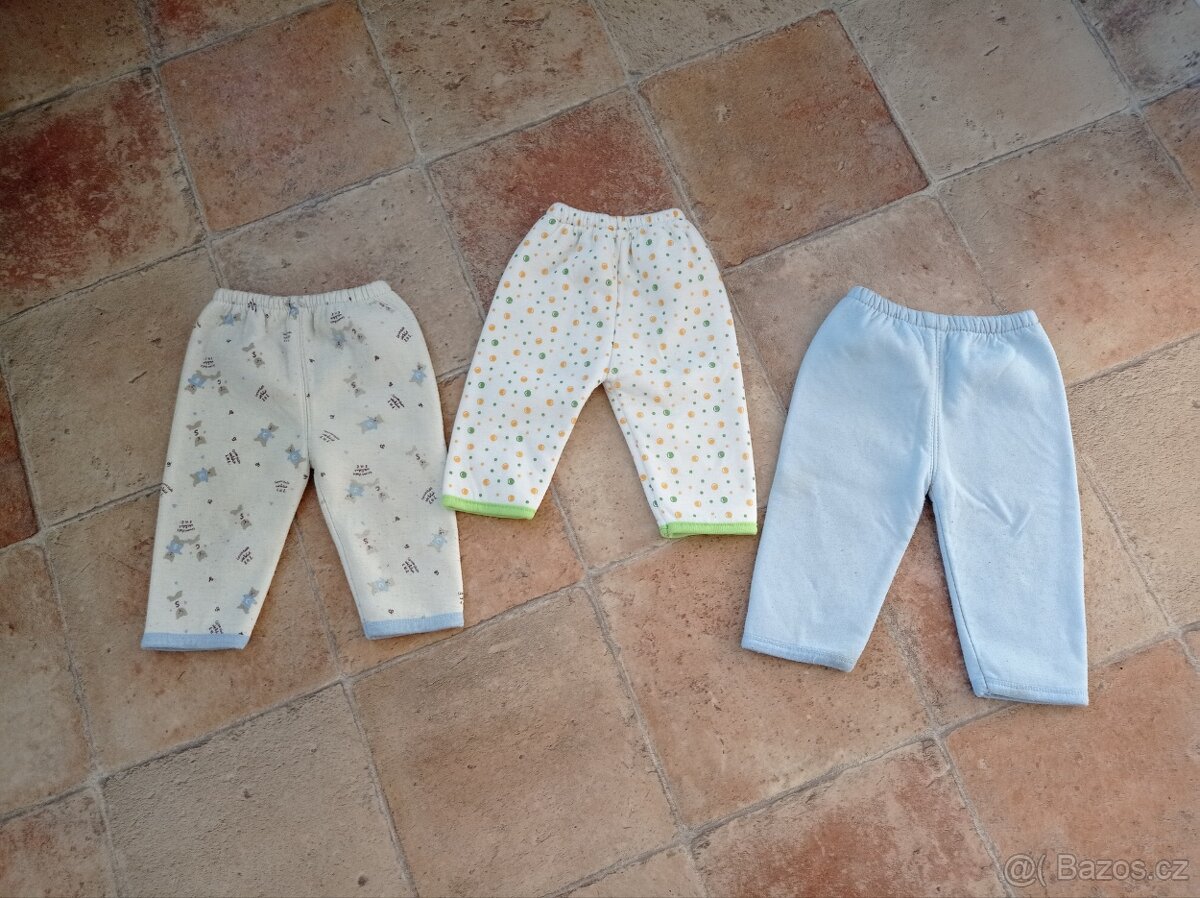 dětské tepláky 0-3 měs. vel. 50/56/62 novorozenecké - 3