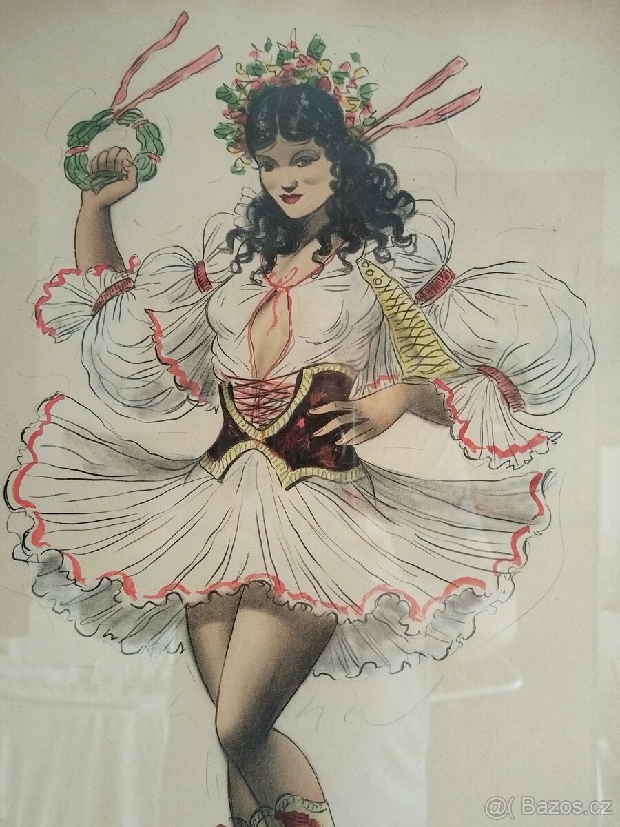 obraz TANEČNICE S VĚNEČKEM, Jaroslav Štika - 3