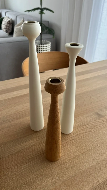 Designové svícny Applicata bílá/dub - 3