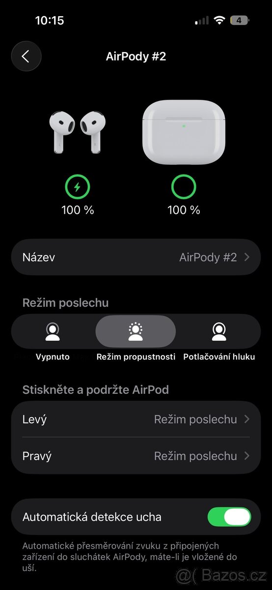 Airpods 4 ANC, kompletní orig.balení, bezvadný stav - 3