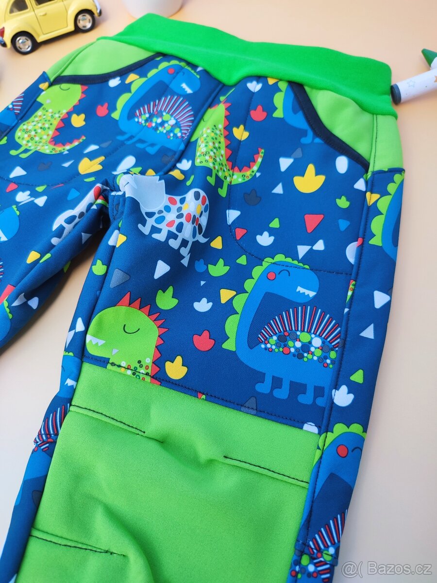 Dětské softshellové kalhoty dinosauři vel.104 - 3