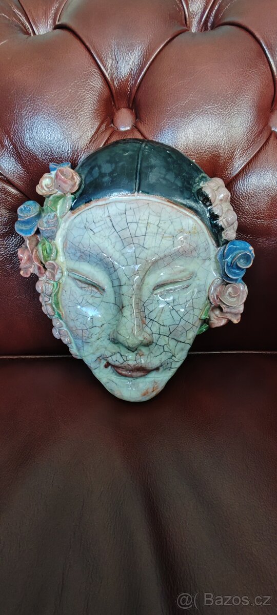 Starožitná maska - crackovací technika glazuryArt Deco - 3