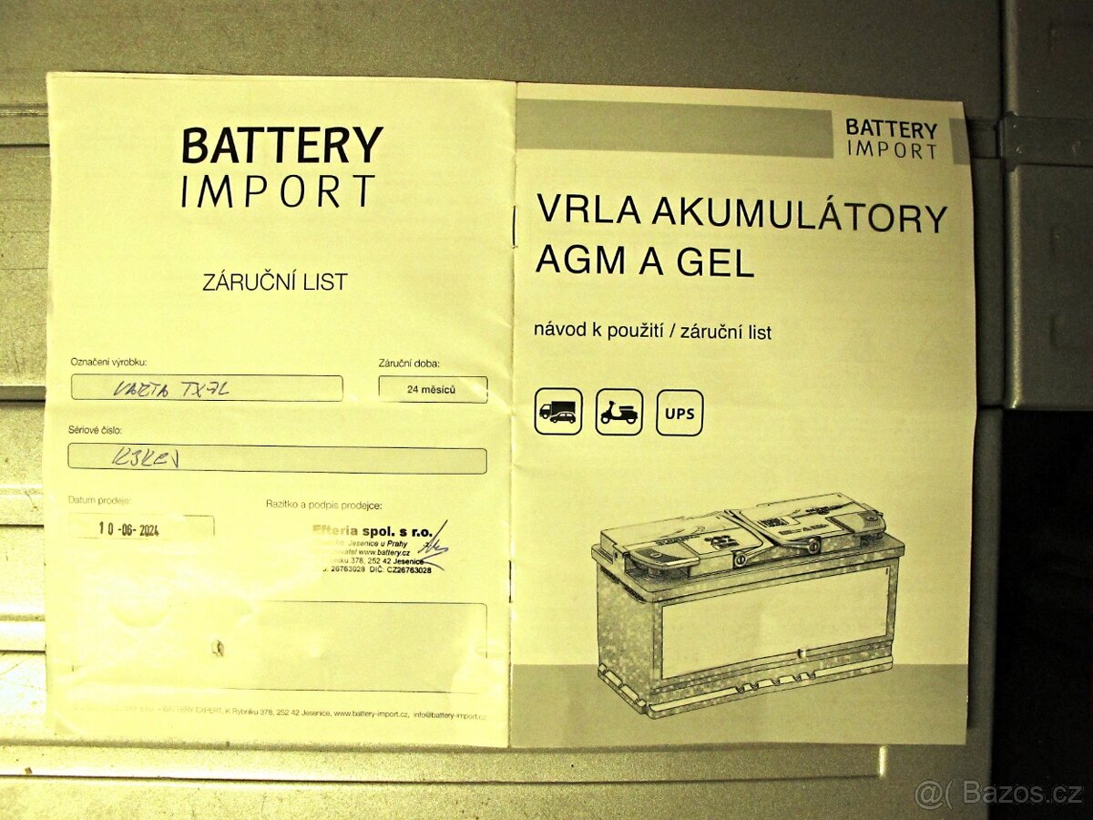 Prodám moto baterii VARTA TX7L - BS - 3