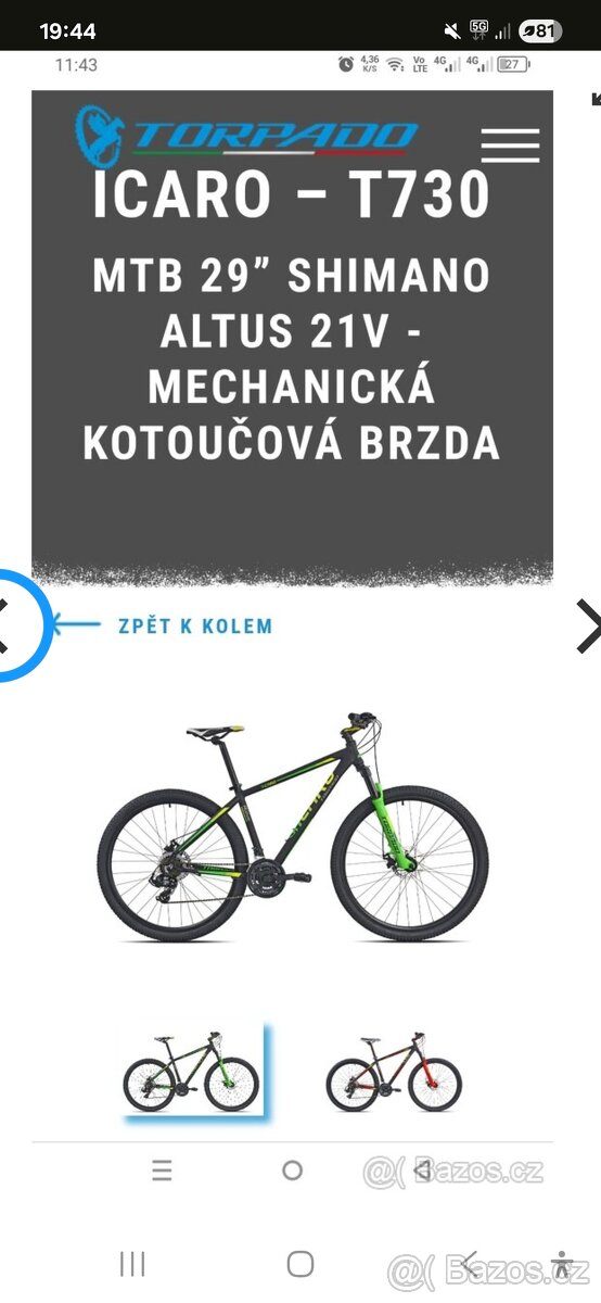 Prodám horské kolo Torpado Icarus T730 - 3