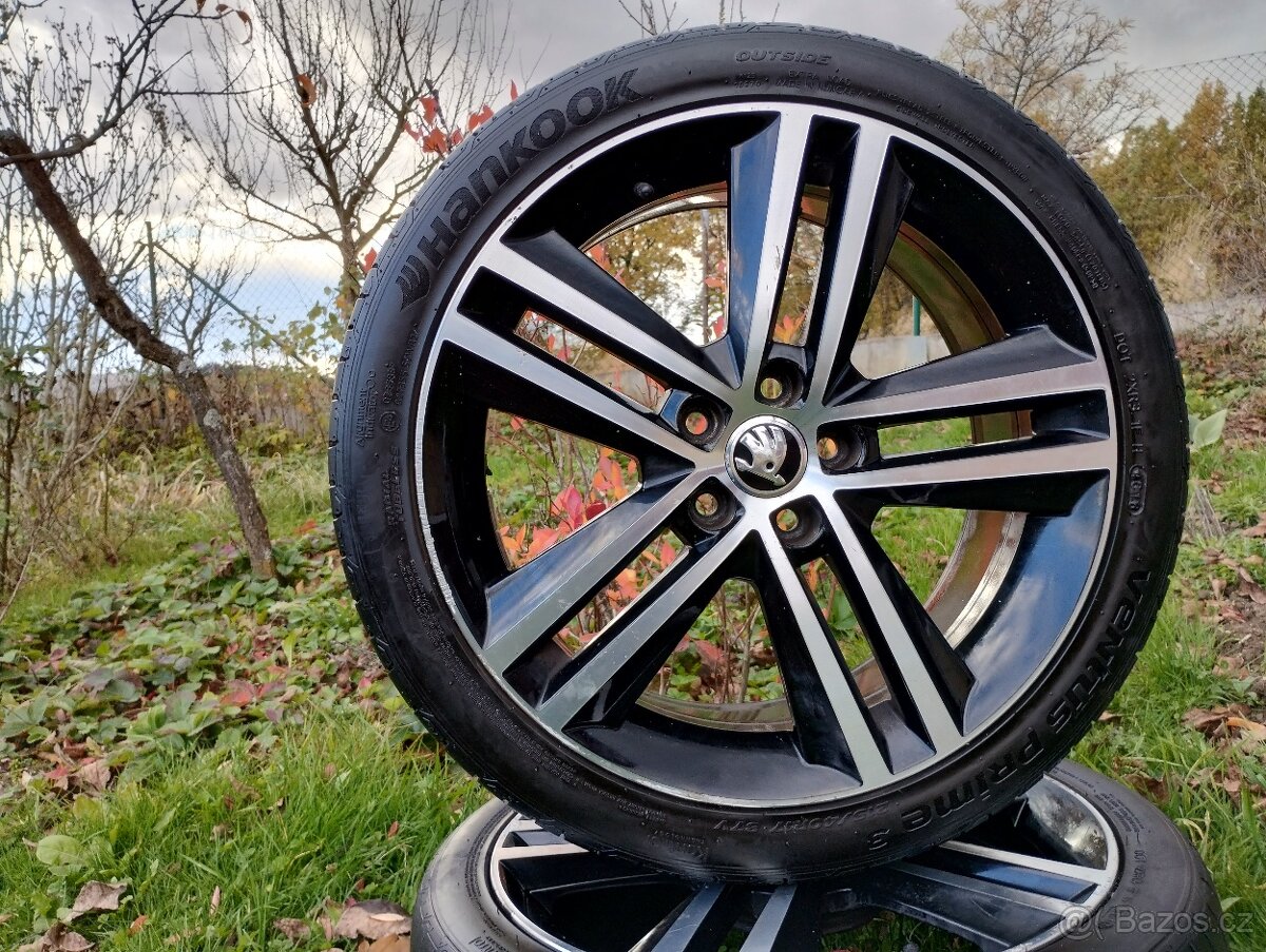 Originál ALU kola Škoda Rapid/Fabia R17 + letní pneu - 3