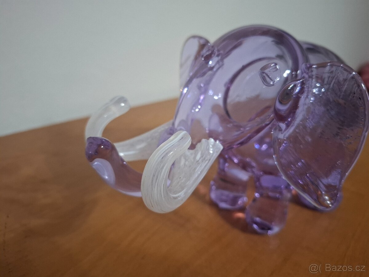 Hutní sklo slon pokladnička - 3