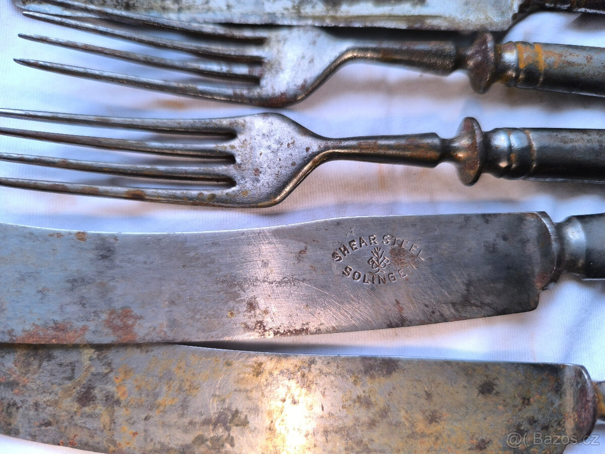 Staré příbory Rakousko Uhersko, rok 1900,staré nože,nůž - 3