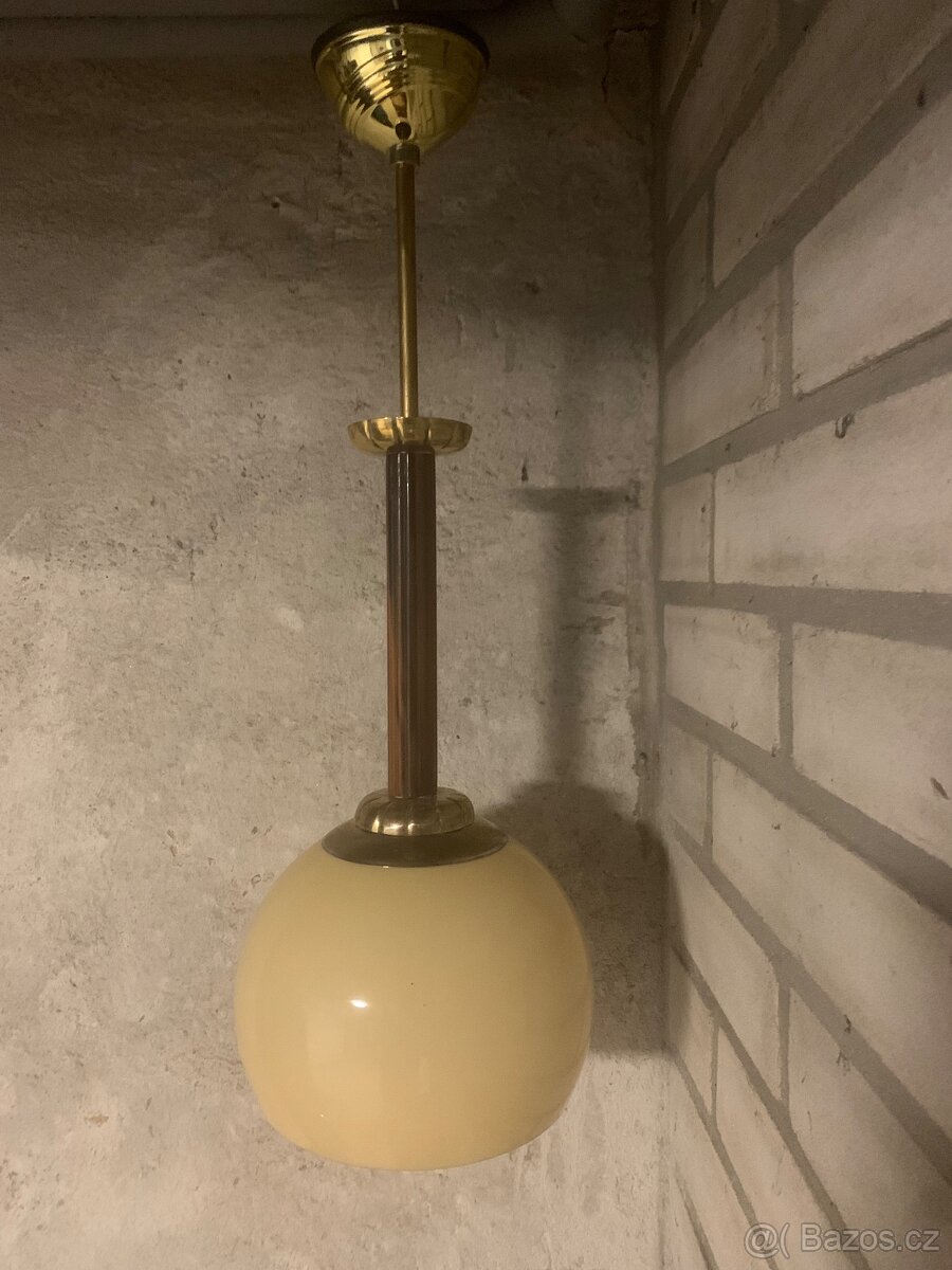 secesní lustřík jedna žárovka , celé mosaz - 3