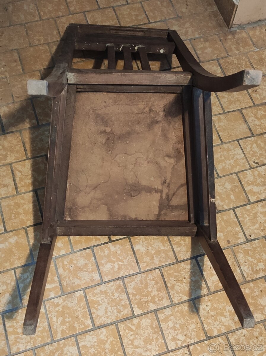 STARA ART DECO RETRO ZIDLE MASIVNI DREVO, VELMI PEVNA - 3