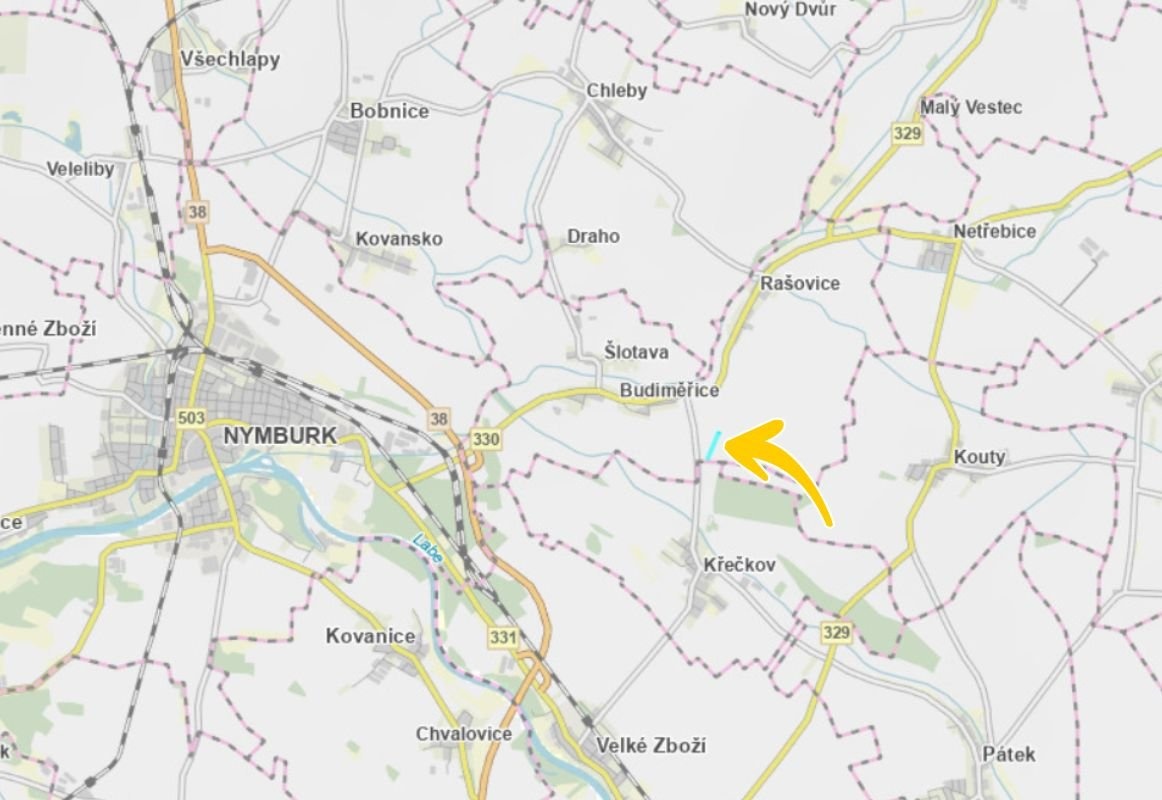 Prodej podílu 1/8 pole 1 249 m², Budiměřice - 3