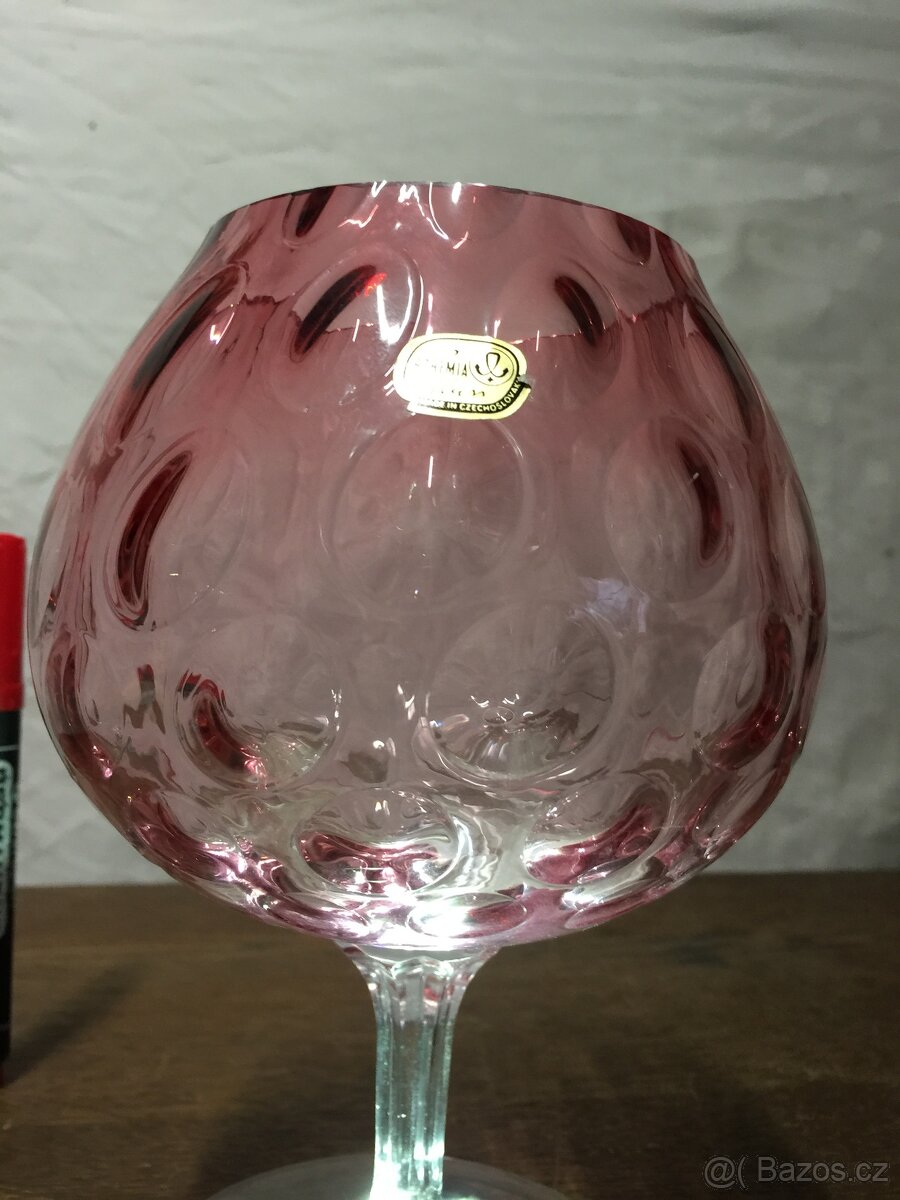 velká sklenice značená s bublinami ... Bohemia - 3