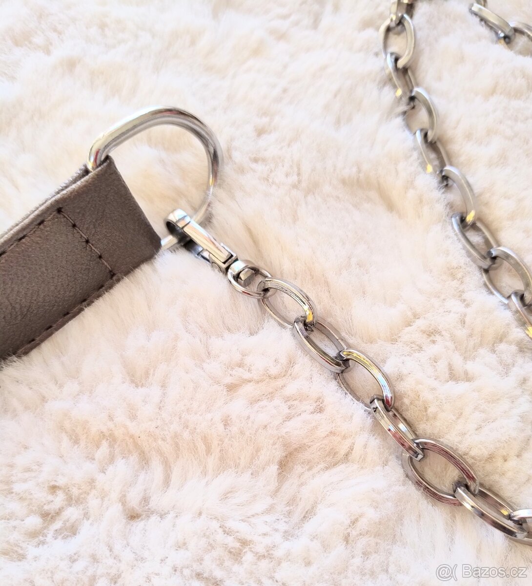 Hnědo šedá kabelka s metalízou - 3