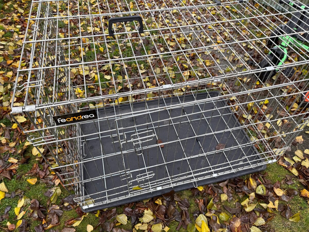 Klec pro psy Feandrea, XL, skládací, se 2 dvířky - 3