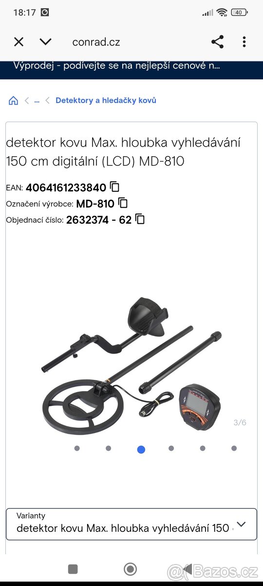 Detektor kovů - Max. hloubka vyhledávání 150 cm - digitální - 3