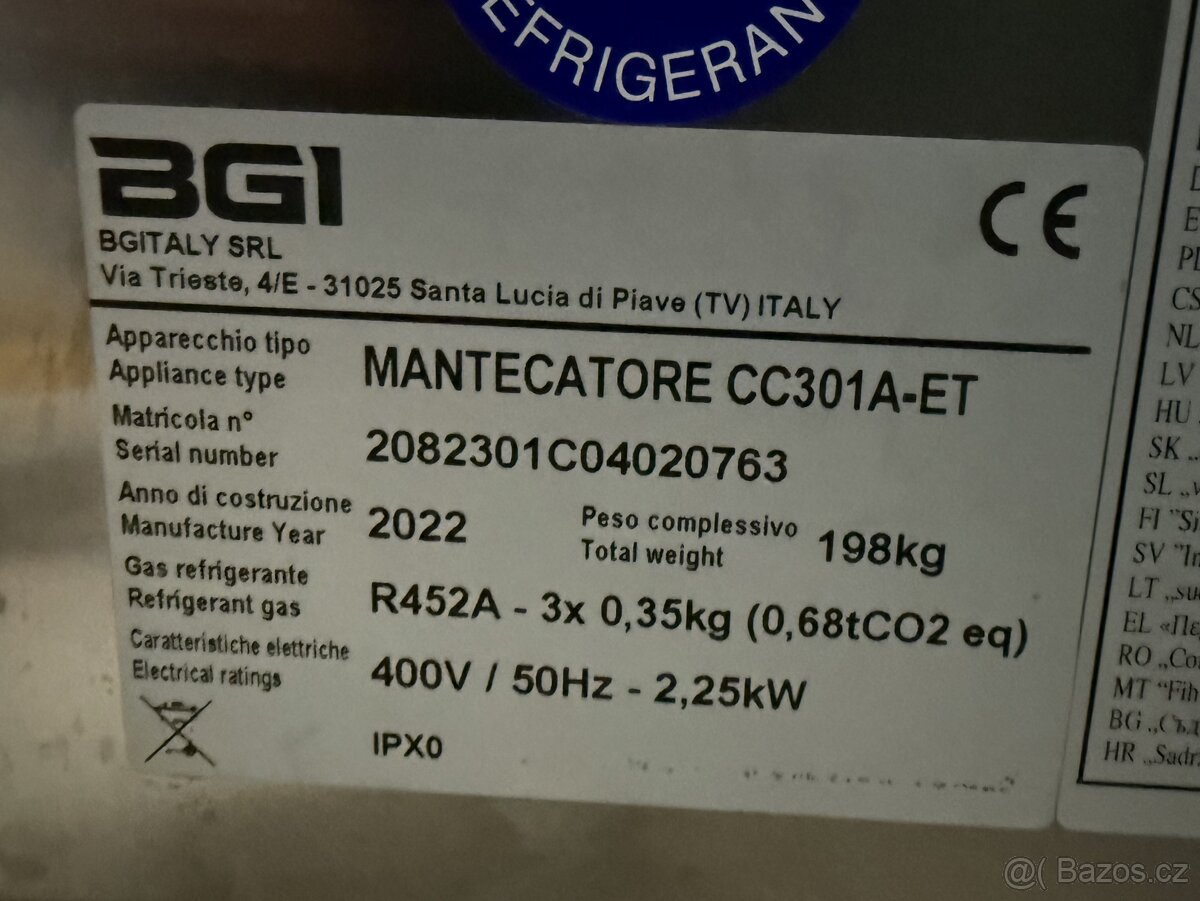 Zmrzlinový stroj BG Italy CC 301 - 3