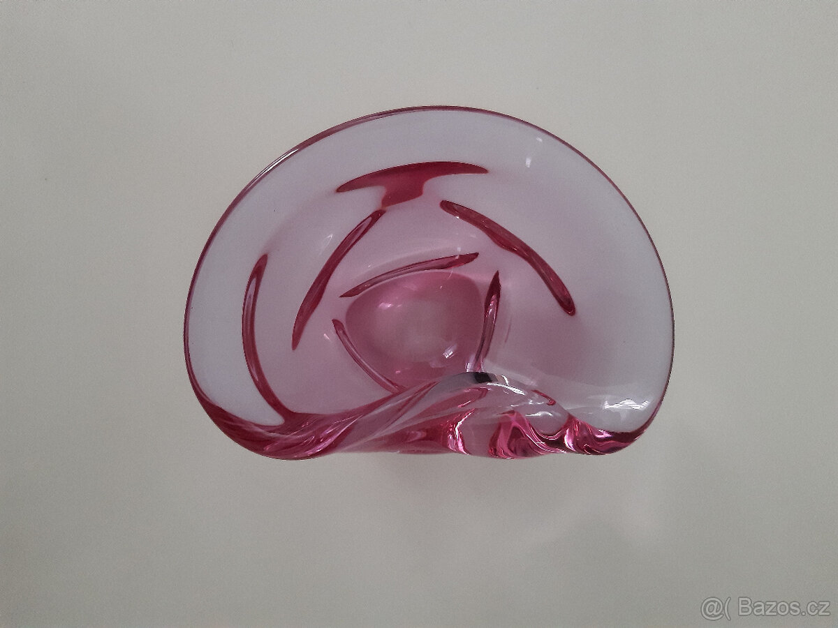 Nádherná menší miska z hutního skla, autor Miloslav Klinger - 3