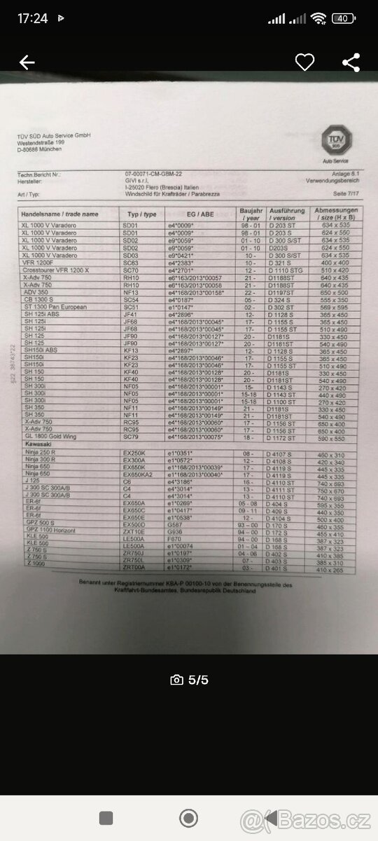 Honda Varadero XL1000 (03-11)givi D300S vysoké plexisklo. - 3
