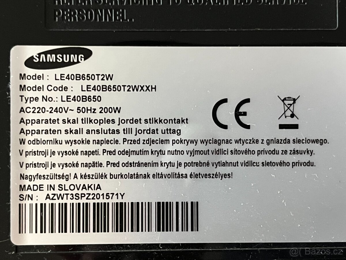 TV Samsung LE40 B650 - 40" 101cm - 3