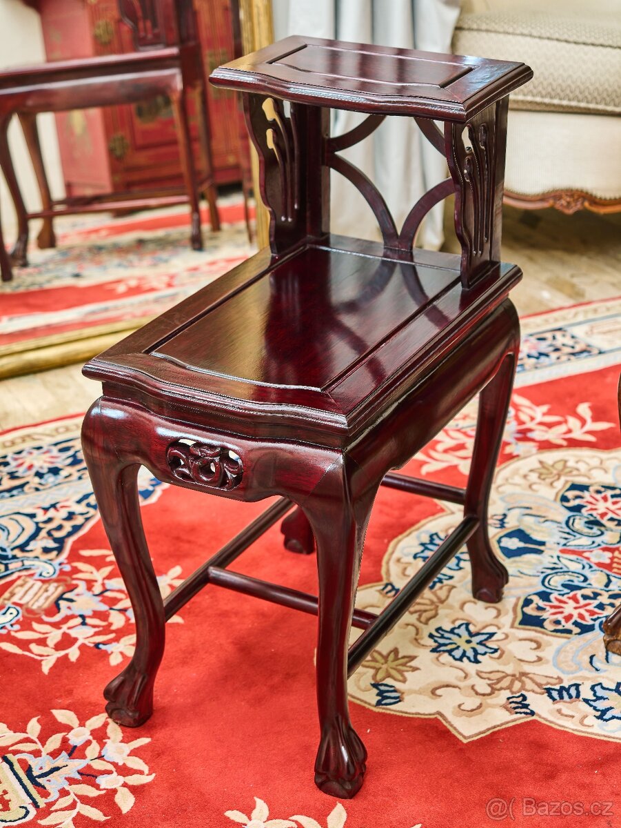Čínské vyřezávané stolky – pár - 3