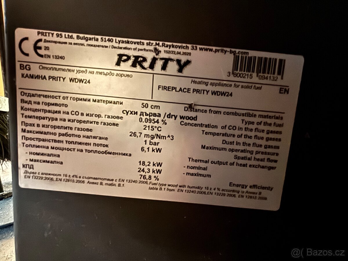 krbová kamna Prity WD W24 - 3