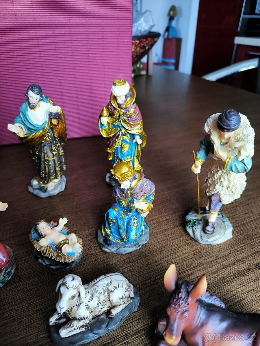 Betlém figurky 11 figurek z pryskyřice , 15 cm Nádhera - 3