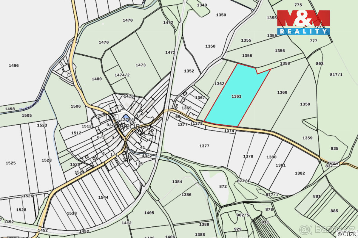Prodej pole, 33271 m², Velečín - 3