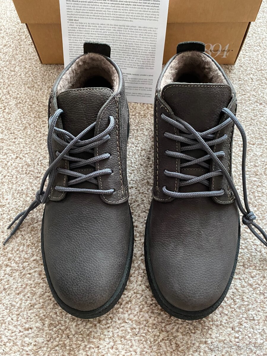 Nové pánské kožené zimní boty Baťa s kožichem - č. 42 - 3