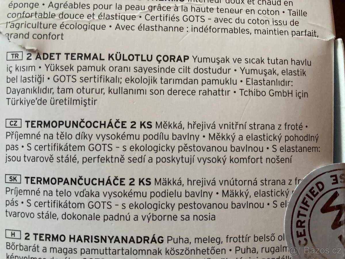 3x Termopunčocháče Tchibo vel. 146/152 - 3