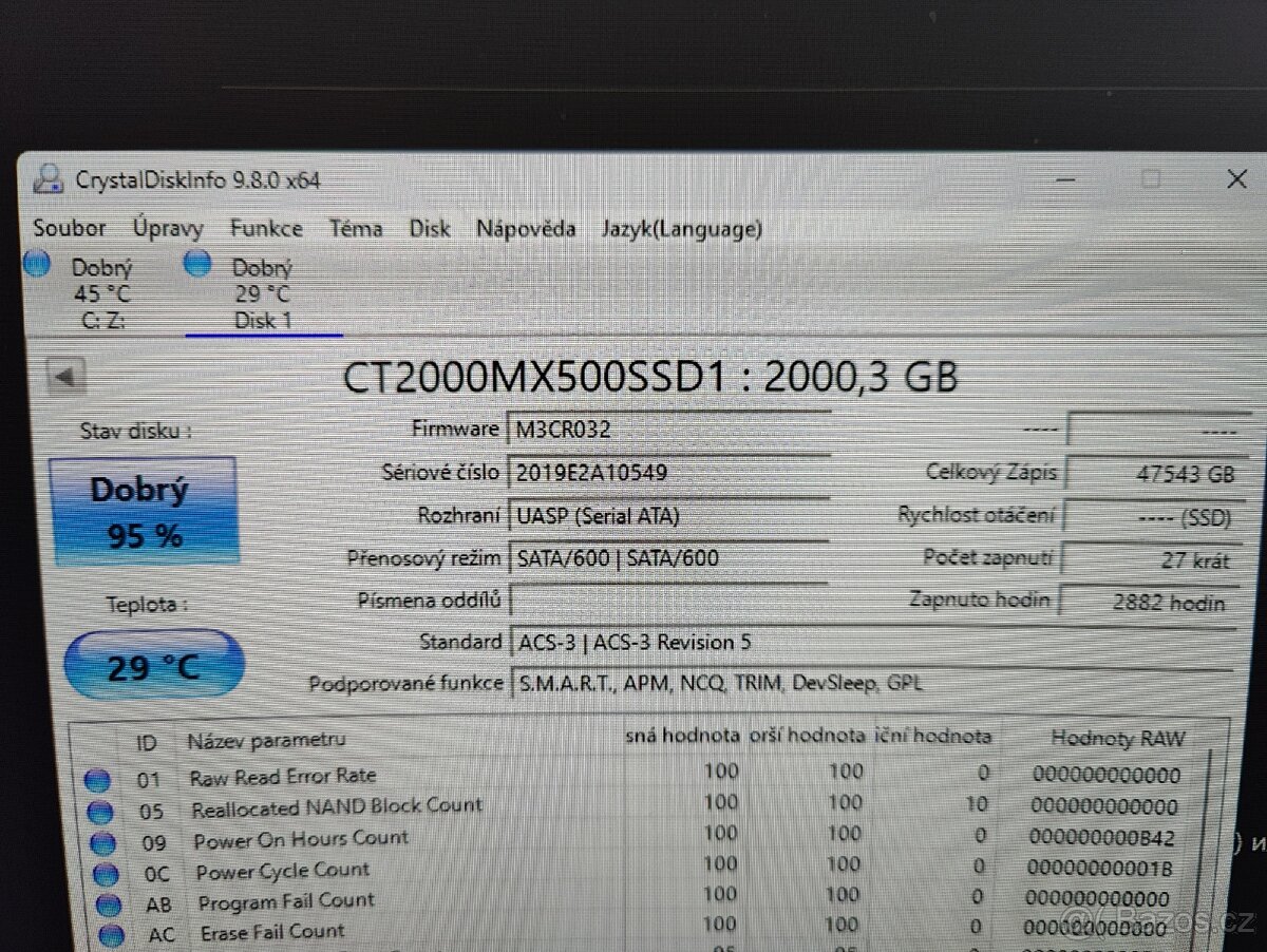 2.5 SATA SSD 2TB 99% stav - 3